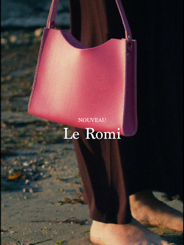 Sac Romi baguette en cuir, fait main à Paris, création artisanale sur mesure
