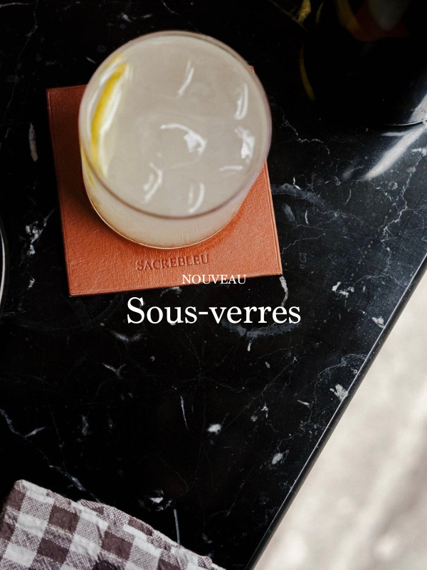 Sous-verre en cuir fait main à Paris, création artisanale et sur mesure